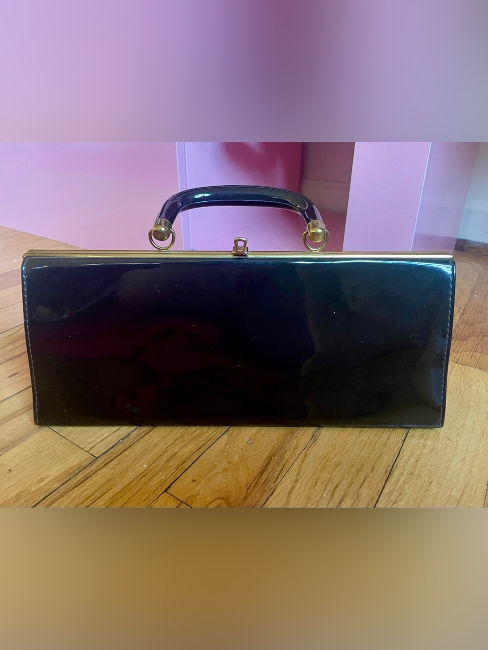 Vintage Patent Leather Handbag Bag Purse - Picture 3 of 4